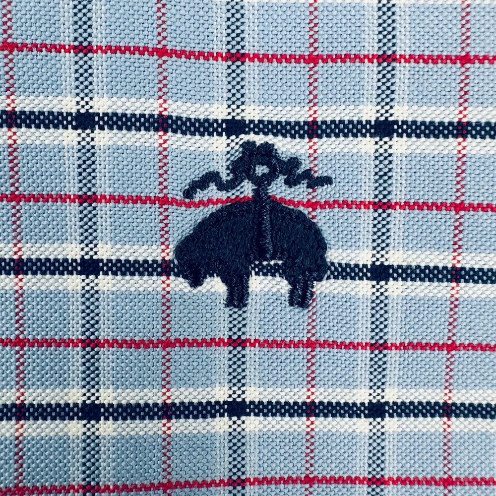 Brooks Brothers Regent Fit Shirt XL Logo Plaid Non-Iron Stretch Button Down 1818 - Picture 2 of 7